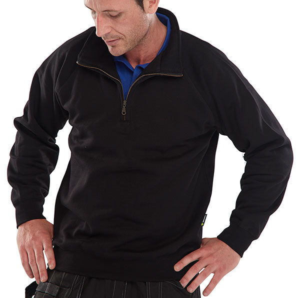 Beeswift Quarter Zip Sweatshirt - Black - Customisable Sweatshirts