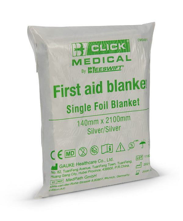 Click Medical Click Medical Foil Blanket - Chrome 210X130CM - Customisable Essentials