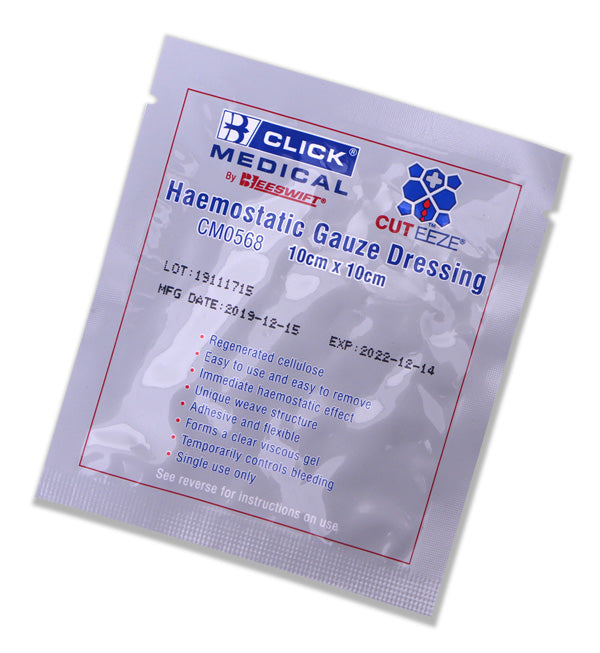 Cut Eeze Click Medical Cuteeze Haemostatic Soluble Dressing Xcm - White 10CM - Customisable Trauma &amp; Critical Injury