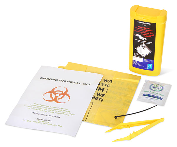 Blank Sharps Disposal Kit - Yellow 0.25L - Customisable Bio Spill Kits