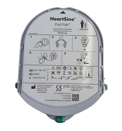 Heartsine Heart Sine Adult Pad Pak - Grey 195X130X35MM - Customisable Defibrillators