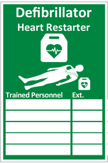 Click Medical Click Medical Aed Trained Personnel Sign Rigid Plastic - Green 20X30CM - Customisable First Aid Signs