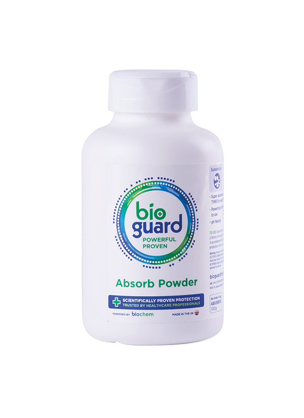 Bioguard Bioguard Absorb Powder G Shaker Tub - White 100G - Customisable Medical Clean Up