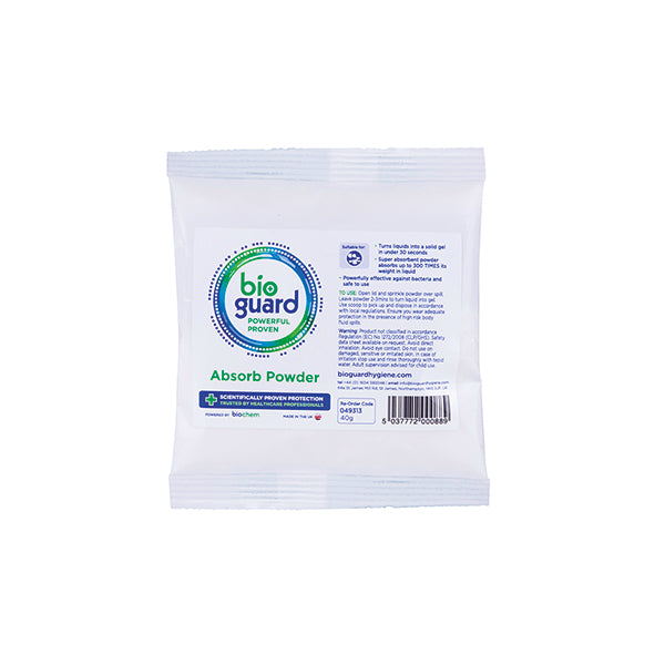 Bioguard Bioguard Absorb Powder Sachet G - White 40G - Customisable Medical Clean Up