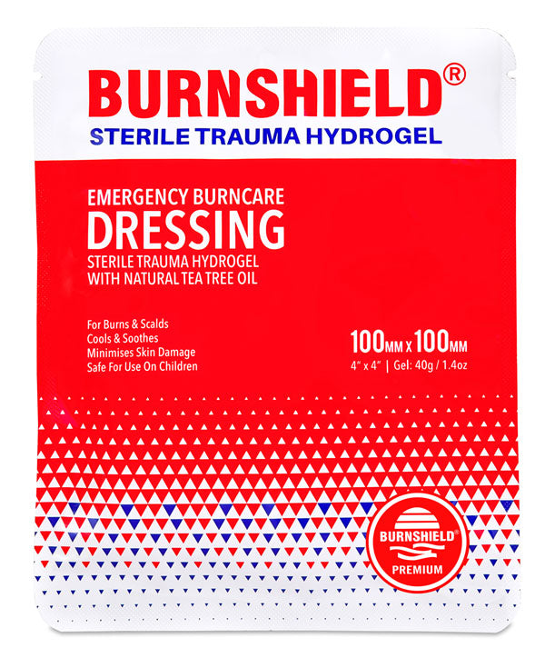 Burnshield Burnshield Sterile Trauma Hydrogel Dressing Mm X Mm - White Red 100MM X 100MM - Customisable Burns