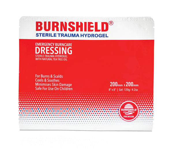 Burnshield Burnshield Sterile Trauma Hydrogel Dressing Mm X Mm - White Red 200MM X 200MM - Customisable Burns