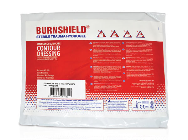 Burnshield Burnshield Sterile Trauma Hydrogel Contour Burn Dressing M X M - White Red 1M X 1M - Customisable Burns