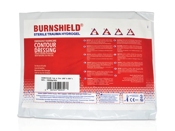 Burnshield Burnshield Sterile Trauma Hydrogel Contour Burn Dressing M X M - White Red 1M X 2M - Customisable Burns