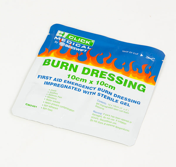 Click Medical Click Medical Emergency Burn Gel Dressing X Cm - White Blue 10X10CM - Customisable Burns