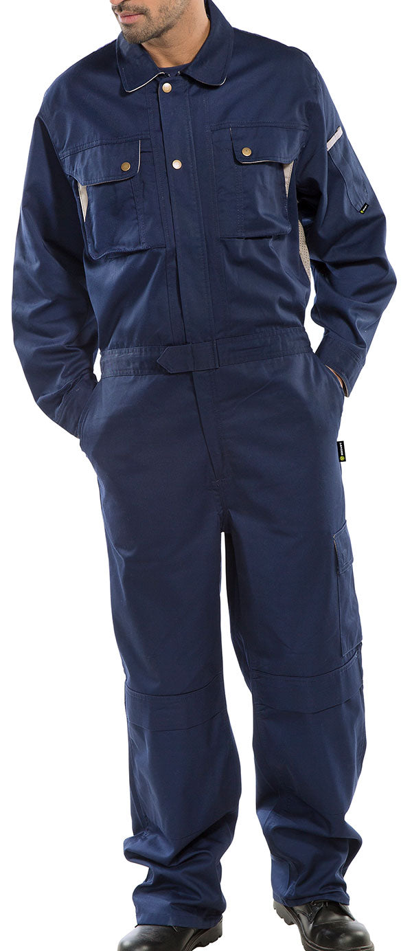 Beeswift Premium Boilersuit - Navy Blue - Customisable Boilersuits