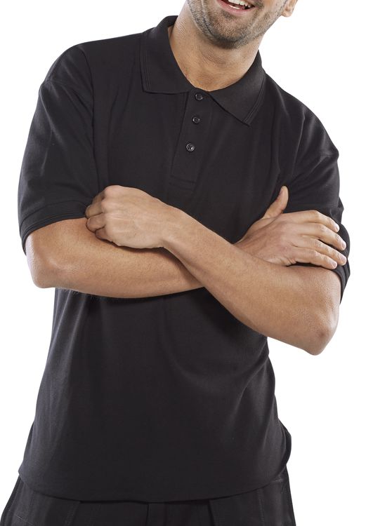Beeswift Premium Polo Shirt - Black - Customisable Polo Shirts