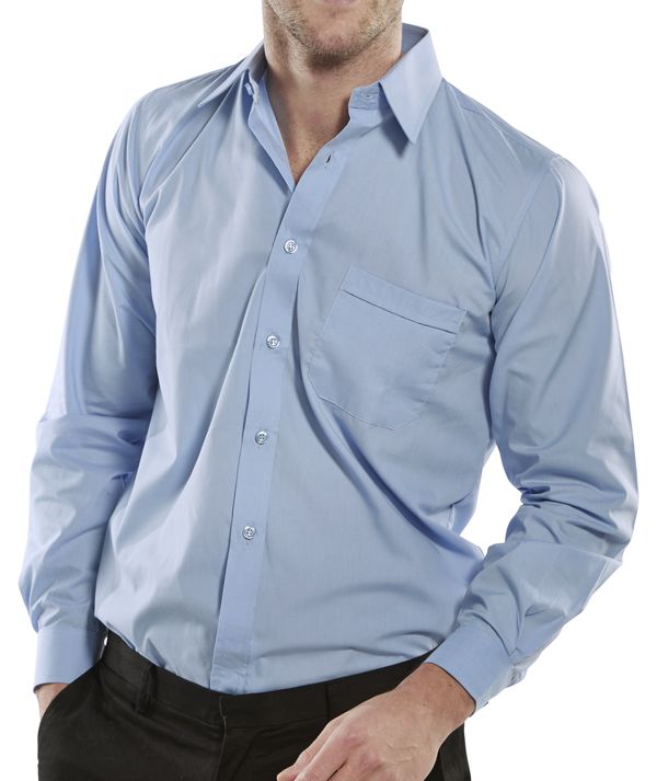 Beeswift Classic Shirt Long Sleeve - Sky Blue - Customisable Shirts
