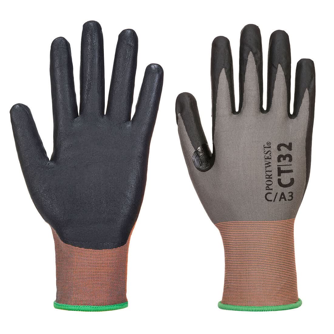 Portwest Ct Cut C18 Nitrile Glove CT32 - Grey Black - Customisable Hand Protection
