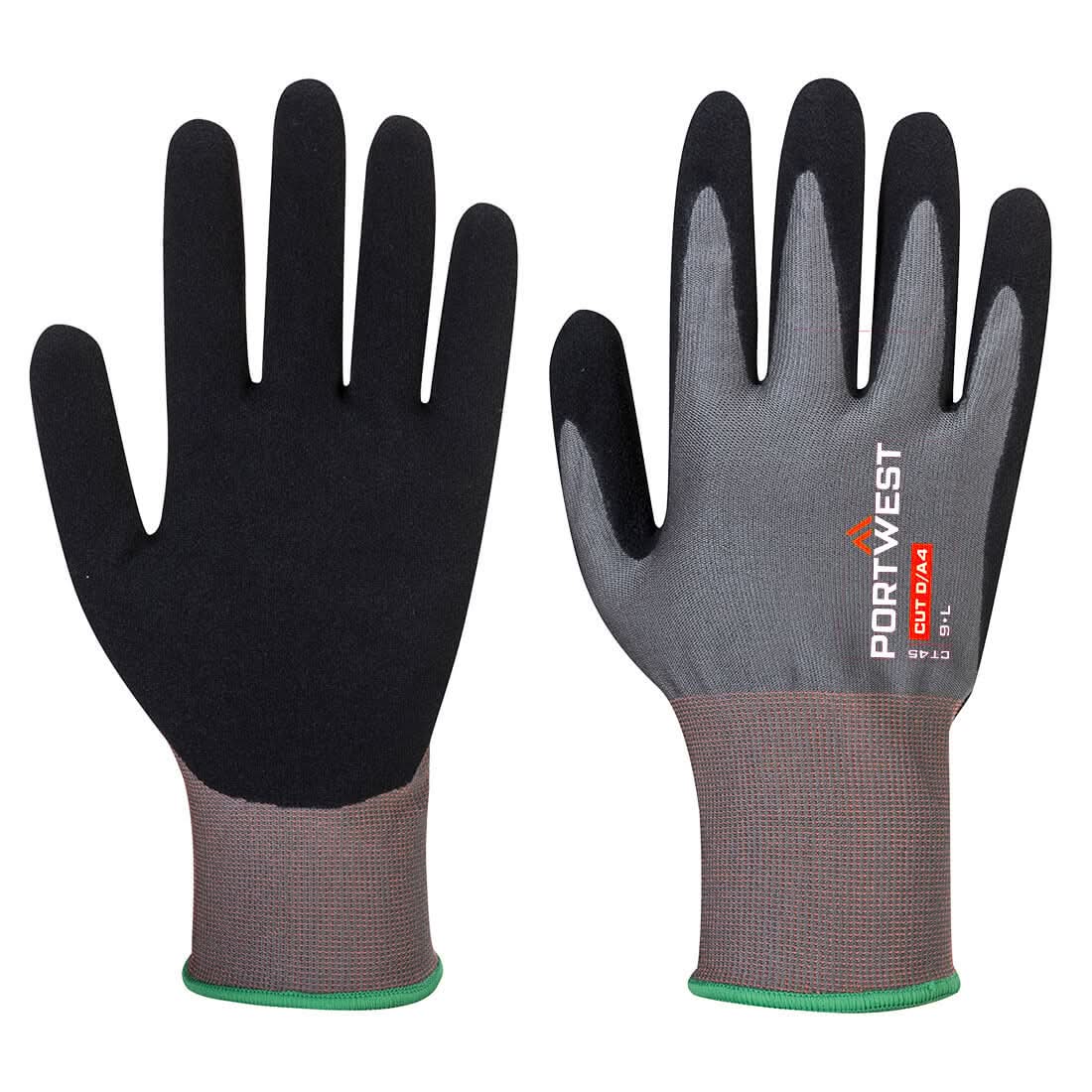 Portwest Ct Cut D18 Nitrile Glove CT45 - Grey Black - Customisable Hand Protection