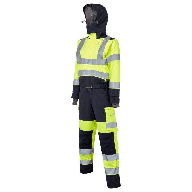 EcoViz 10KX Performance+ Womens Breathable Coverall Honeychurch CVL03 - HV YELLOW NAVY - Customisable Coverall