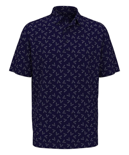 Callaway All over large chev printed polo CW035 - Peacoat - Customisable Polos