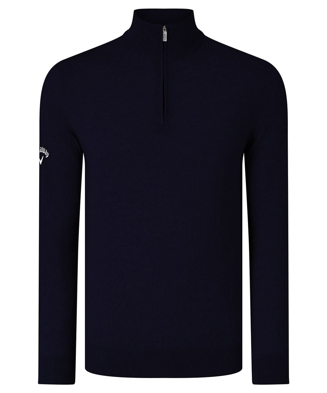 Callaway Ribbed zip Merino sweater CW075 - Dark Navy (Peacoat Navy) - Customisable Knitted Jumpers