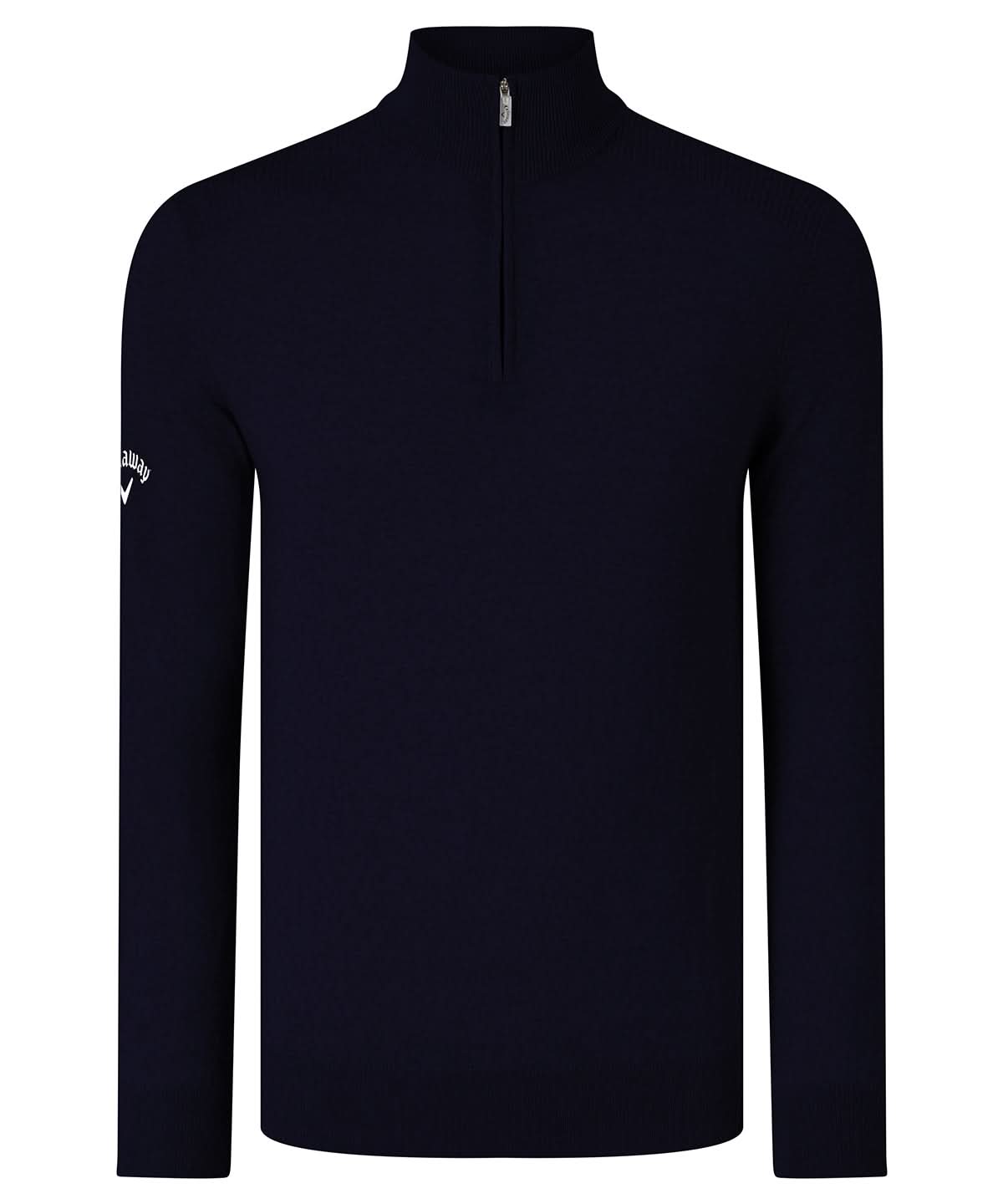Callaway Ribbed zip Merino sweater CW075 - Dark Navy (Peacoat Navy) - Customisable Knitted Jumpers