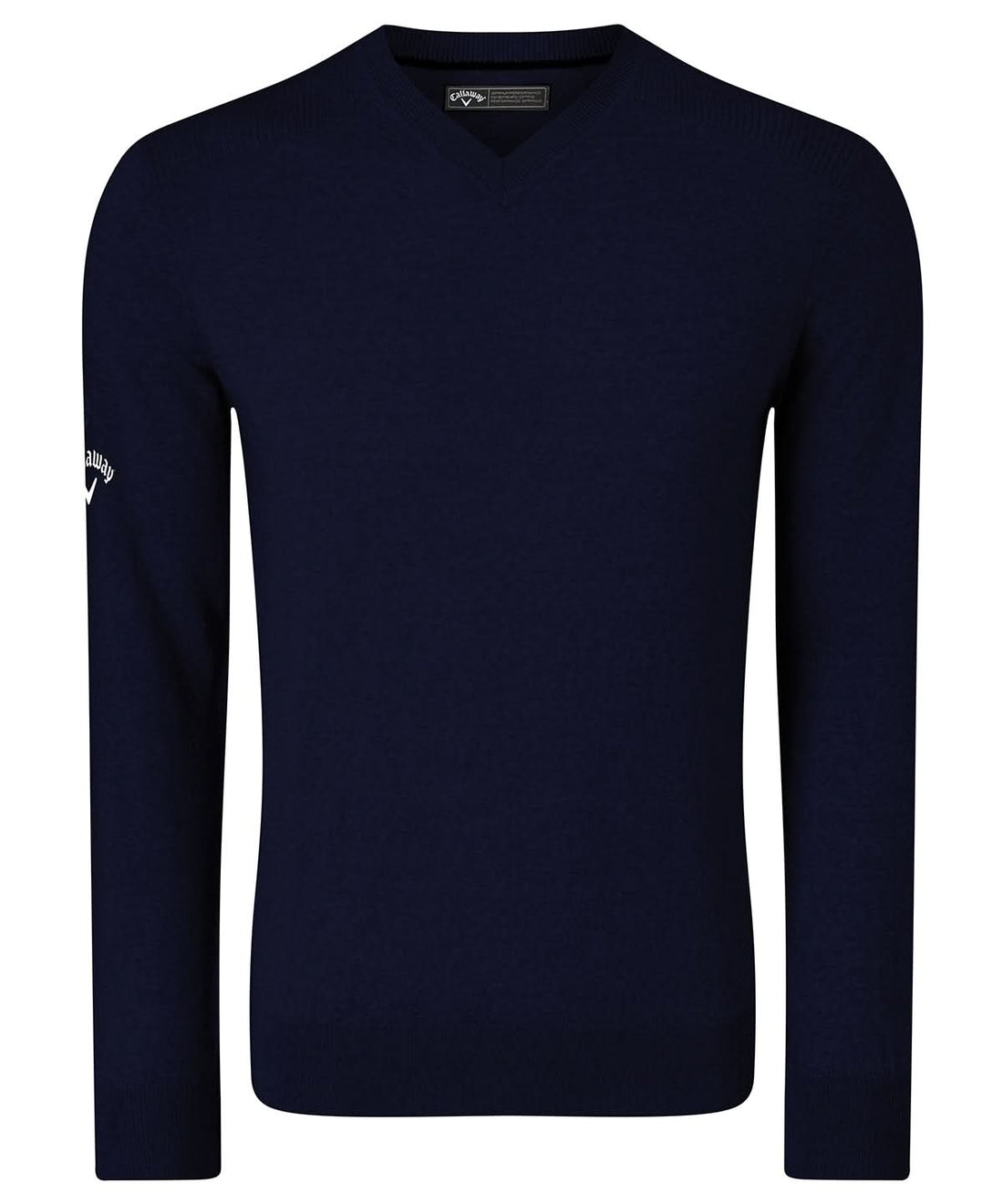 Callaway Ribbed v neck Merino sweater CW076 - Dark Navy (Peacoat Navy) - Customisable Knitted Jumpers