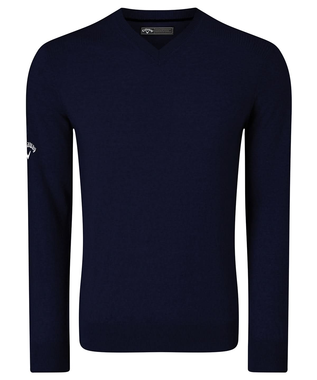 Callaway Ribbed v neck Merino sweater CW076 - Dark Navy (Peacoat Navy) - Customisable Knitted Jumpers