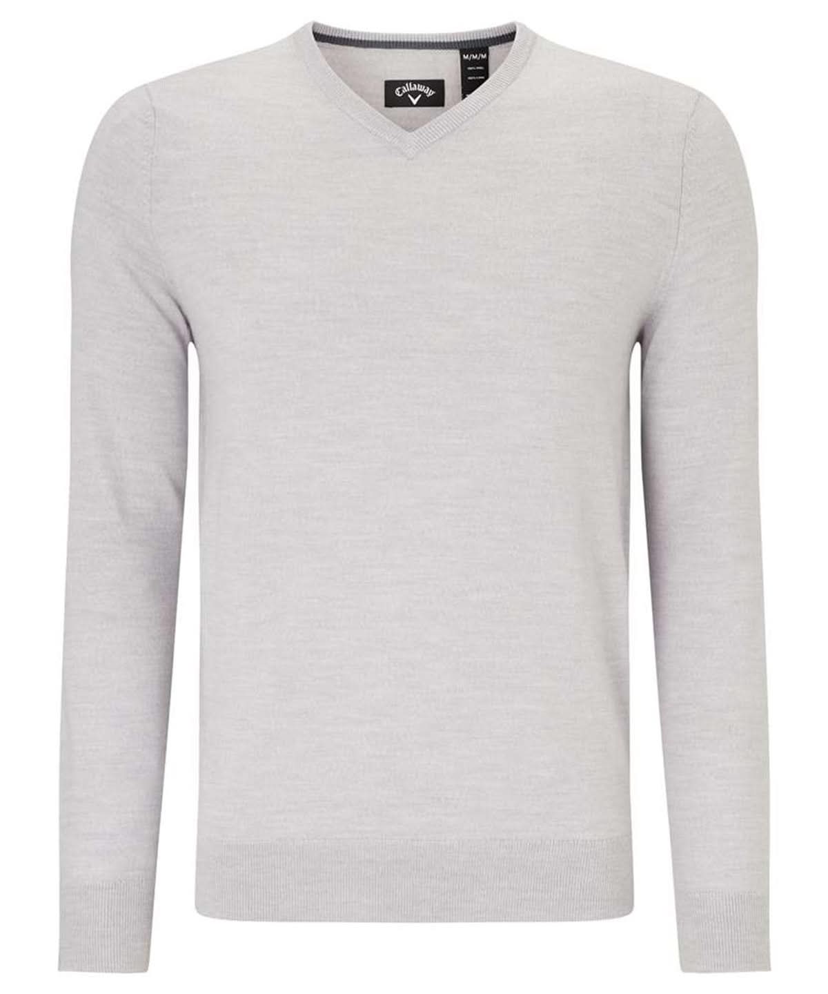 Callaway Ribbed v neck Merino sweater CW076 - Pearl Blue - Customisable Knitted Jumpers