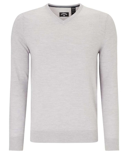 Callaway Ribbed v neck Merino sweater CW076 - Pearl Blue - Customisable Knitted Jumpers