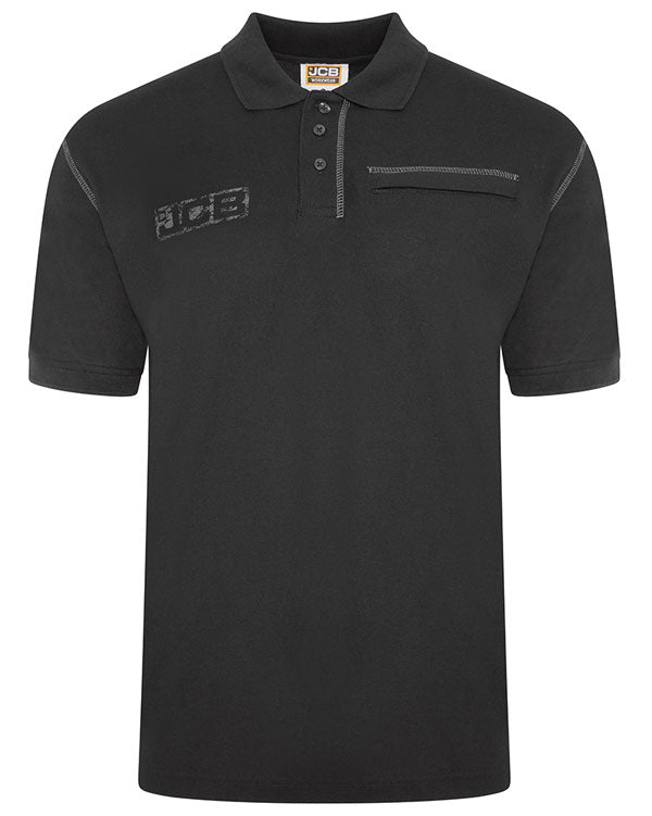 Jcb Workwear Jcb Workwear Trade Work Short Sleeve Polo - Black - Customisable Polo Shirts