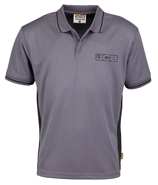 Jcb Workwear Jcb Workwear Trade Performance Polo Shirt - Grey Black - Customisable Polo Shirts