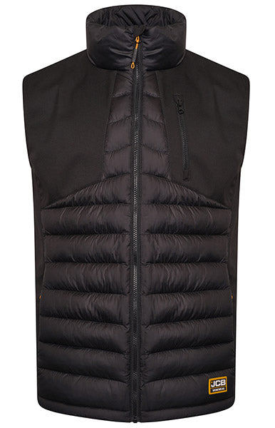 Jcb Workwear Jcb Workwear Trade Hybrid Padded Gilet - Black - Customisable Bodywarmers