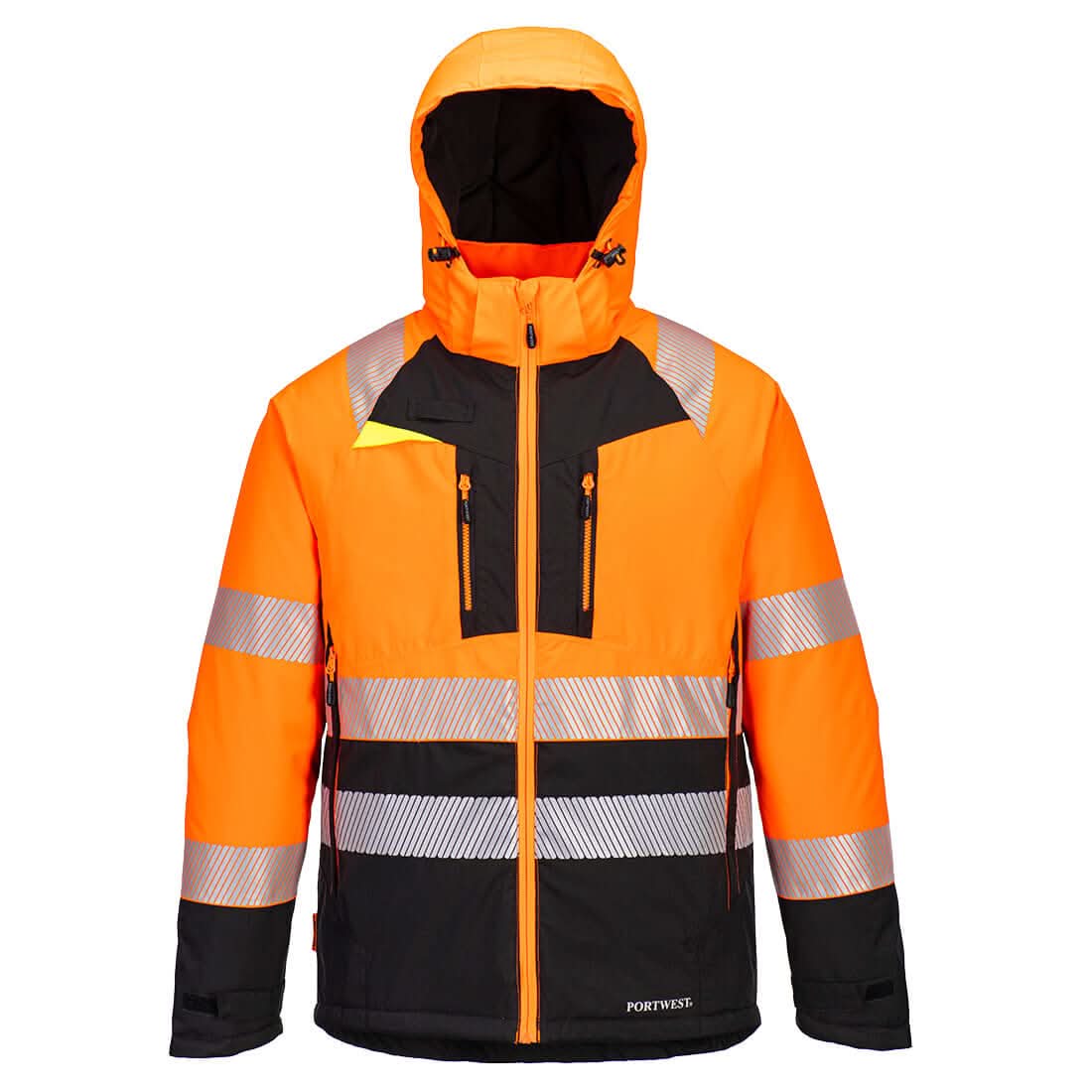 Portwest Dx4 Hi Vis Class 2 Winter Jacket DX430 - Orange Black - Customisable Jackets