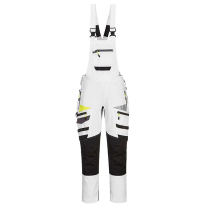 Dx4 Work Bib And Brace Dx441 - White Grey - Customisable Bib &amp; Braces