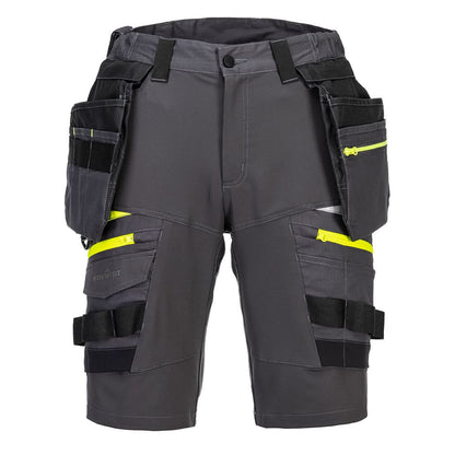 Portwest Dx4 Detachable Holster Pocket Shorts DX444 - Metal Grey - Customisable Shorts