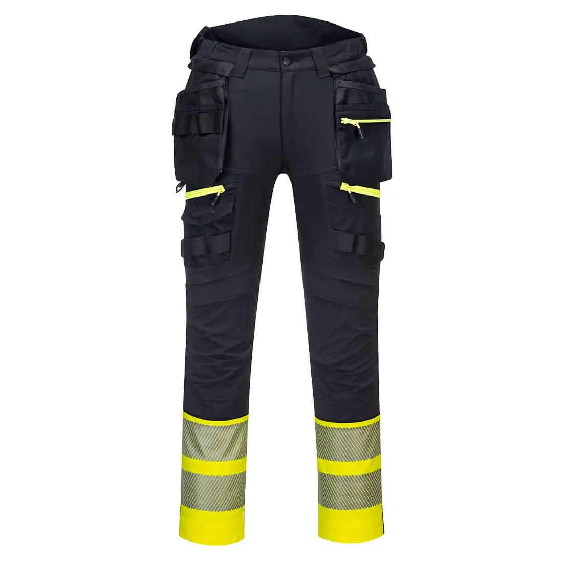Dx4 Hi Vis Detachable Holster Pocket Class 1 Trousers Dx445 - Yellow Black - Customisable Holster Trousers