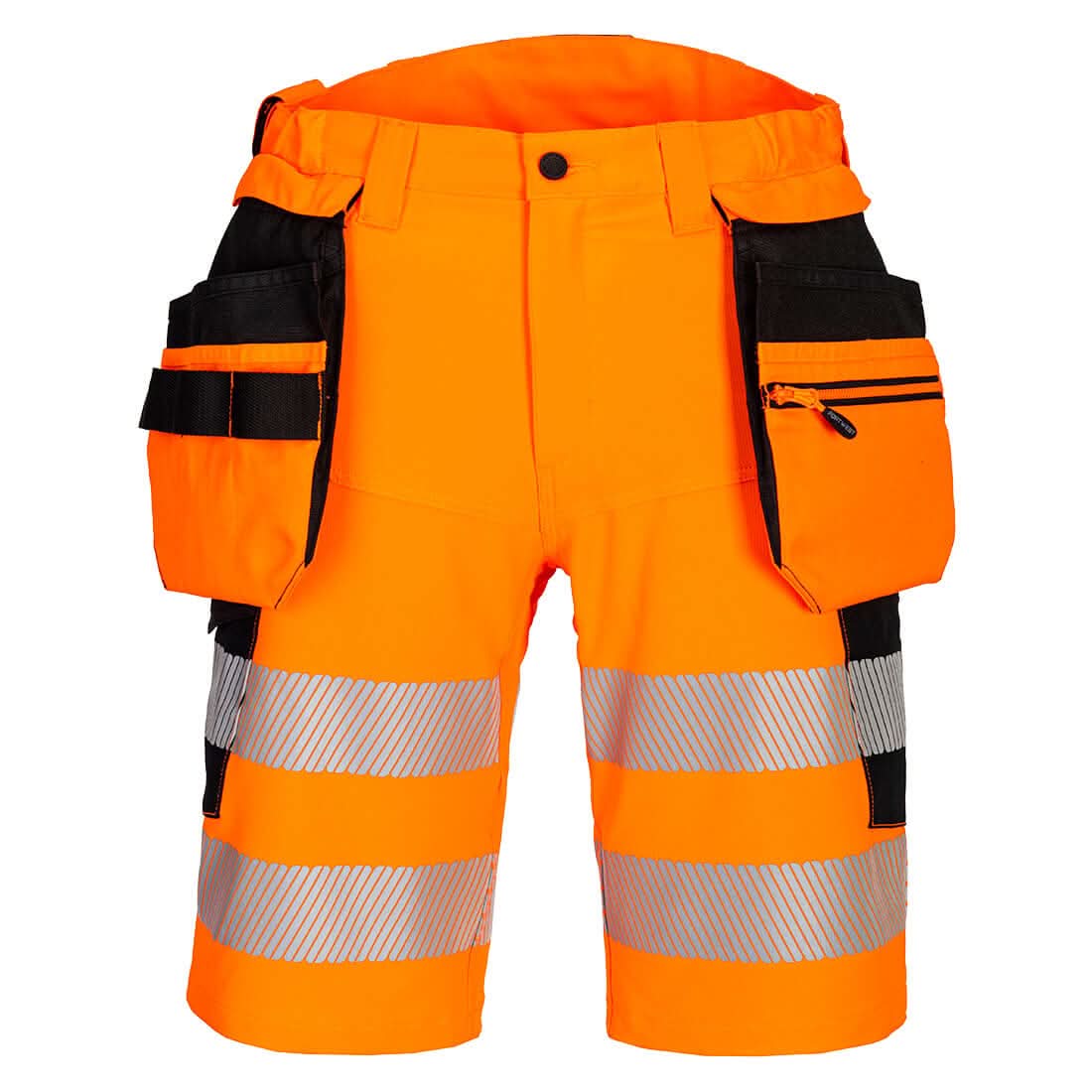 Portwest Dx4 Hi Vis Holster Pocket Shorts DX446 - Orange Black - Customisable Shorts
