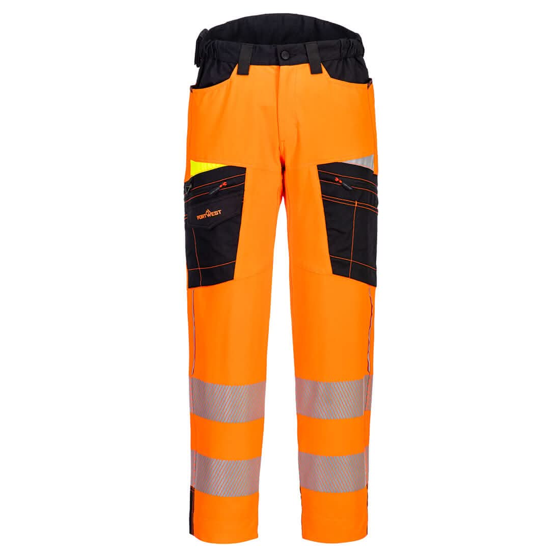 Portwest Dx4 Hi Vis Service Trousers DX453 - Orange Black - Customisable Hi-Vis Trousers