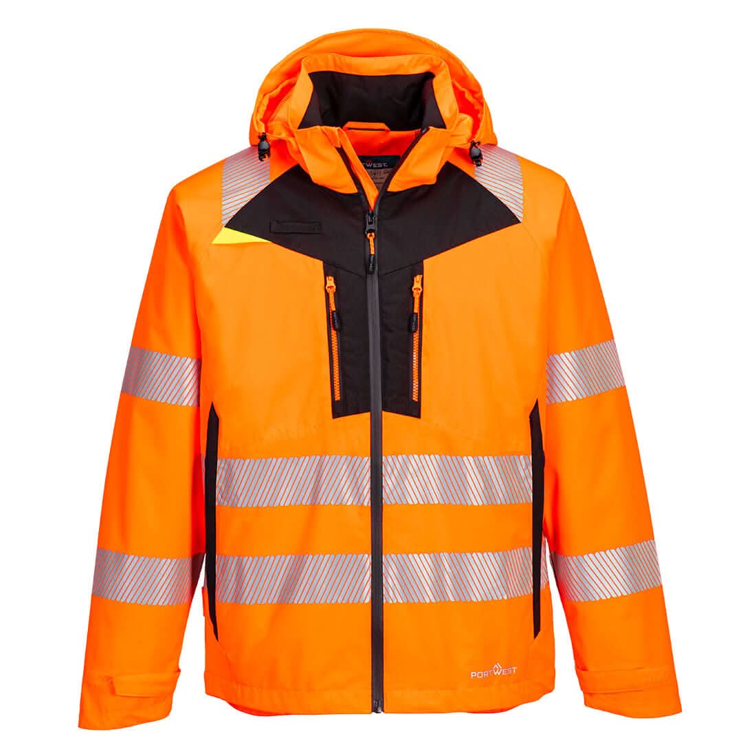 Portwest Dx4 Hi Vis Rain Jacket DX462 - Orange - Customisable Jackets
