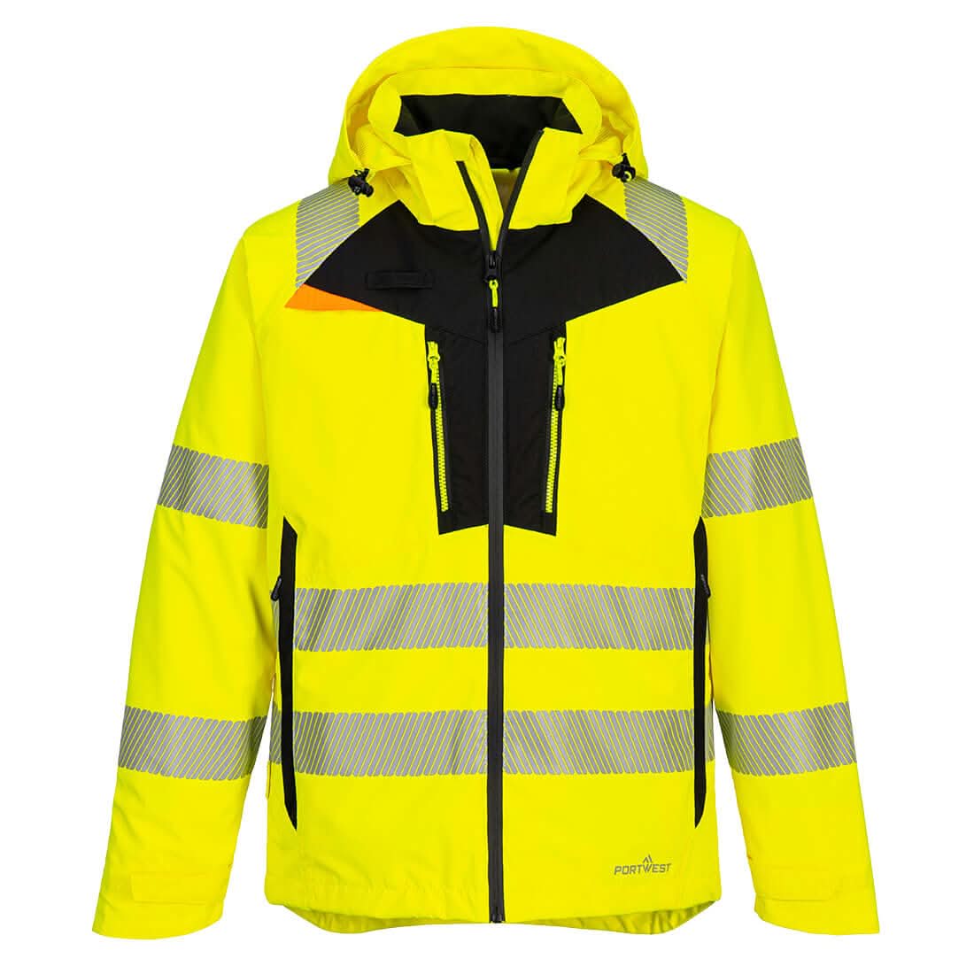 Portwest Dx4 Hi Vis Rain Jacket DX462 - Yellow - Customisable Jackets