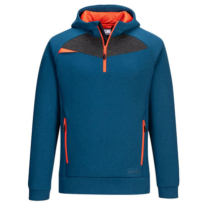 Portwest Dx4 14 Zip Hoodie DX467 - Metro Blue - Customisable Hoodies