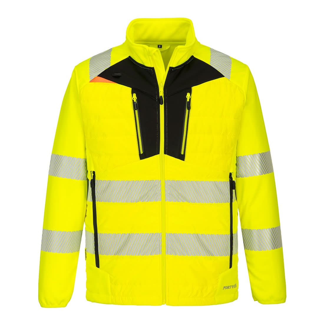 Portwest Dx4 Hi Vis Hybrid Baffle Jacket DX473 - Yellow Black - Customisable Jackets
