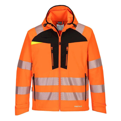 Dx4 Hi Vis Softshell (3 L) Dx475 - Orange Black - Customisable Softshell Jackets