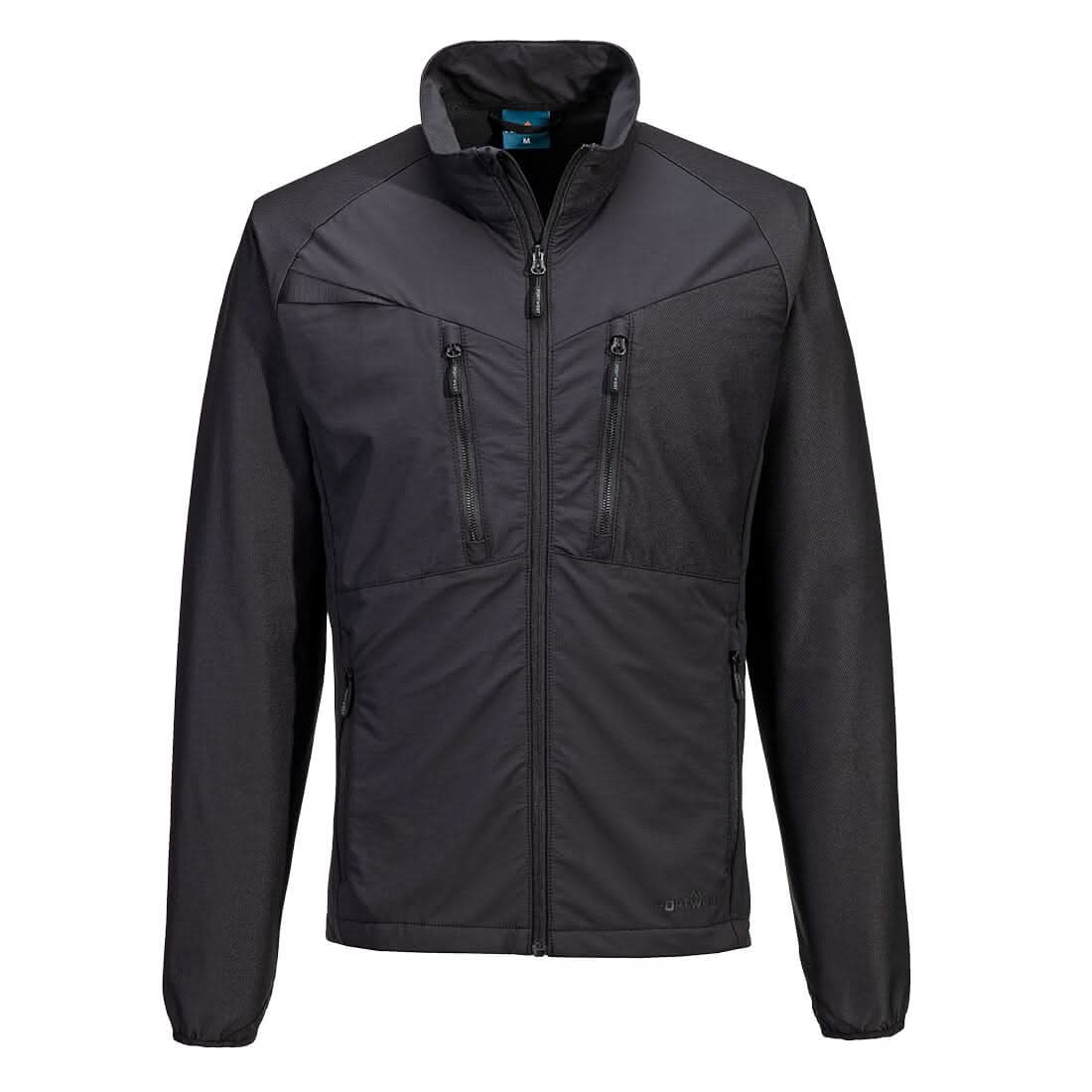 Portwest Dx4 Zip Lightweight Mid Layer DX480 - All Black - Customisable Hi-Vis Jackets