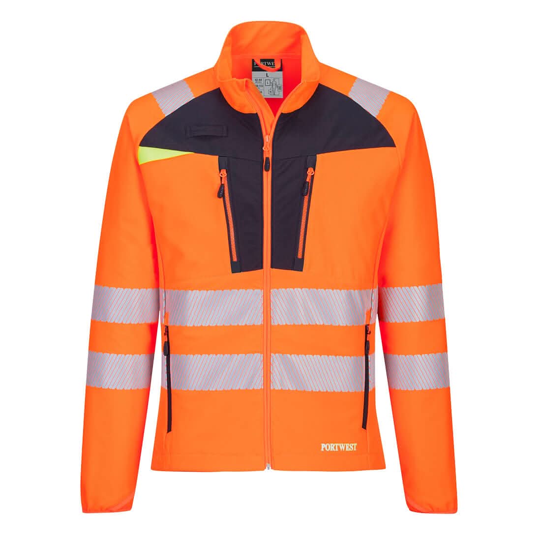Portwest Dx4 Hi Vis Lightweight Mid Layer DX481 - Orange Black - Customisable Hi-Vis Sweatshirt
