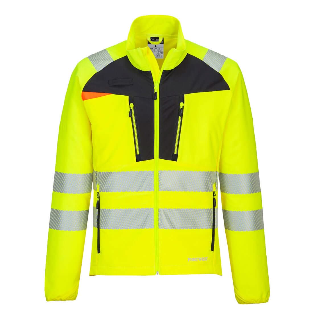 Portwest Dx4 Hi Vis Lightweight Mid Layer DX481 - Yellow Black - Customisable Hi-Vis Sweatshirt