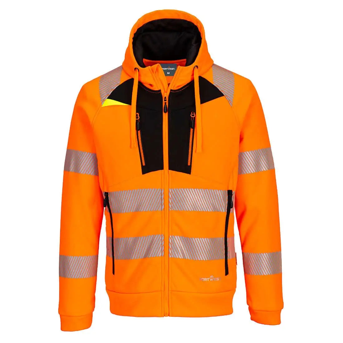 Dx4 Hi Vis Zip Hoodie Dx484 - Orange Black - Customisable Hoodies