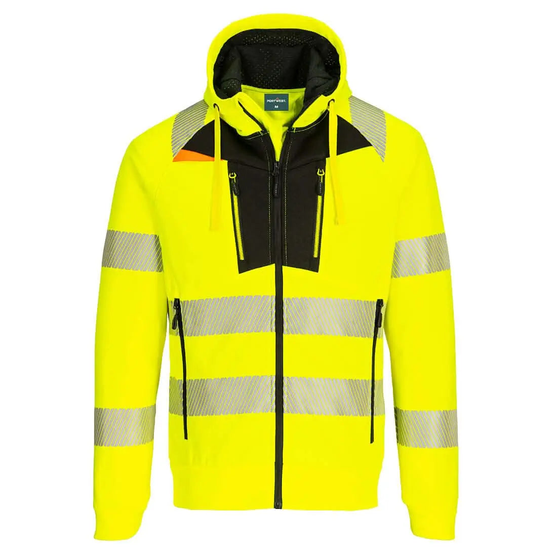 Dx4 Hi Vis Zip Hoodie Dx484 - Yellow Black - Customisable Hoodies