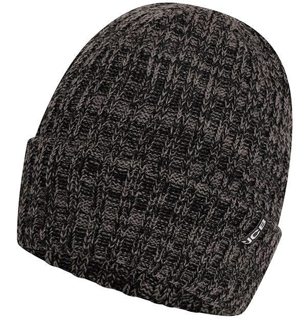 Jcb Workwear Work Beanie Hat Dzb - Black Grey One Size - Customisable Hats