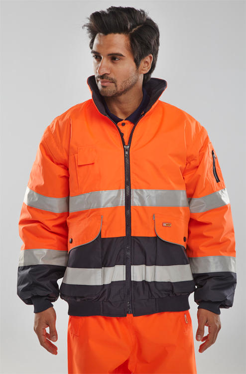 Beeswift Two Tone Hi Vis Europa Bomber Jacket - - Customisable Bomber Jackets
