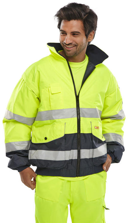 Beeswift Two Tone Hi Vis Europa Bomber Jacket - - Customisable Bomber Jackets