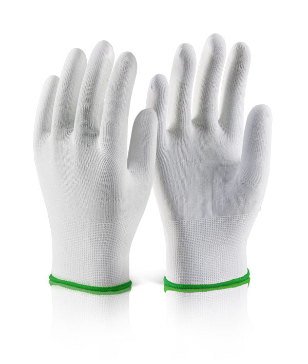 Beeswift Polyester Knitted Liner Gloves - White XL - Customisable Polyester