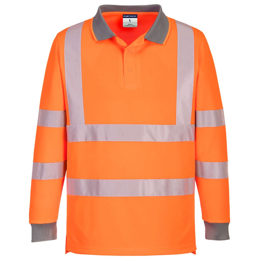 Portwest Eco Hi Vis Polo Shirt LS 6 Pack EC11 - Orange - Customisable Hi-Vis Polos